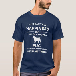 Camiseta Felicidad por la adopción del perro de pug