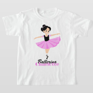 Camiseta Felicidad Suave Rosa Bailarina Personalizada