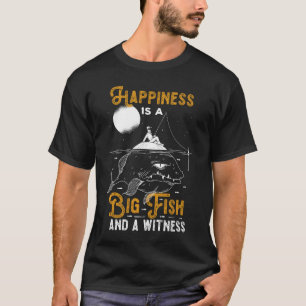 Camiseta Felicidad Testigo de Pescado Grande Boat Angler Se