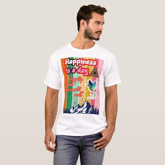 Camiseta "Felicidad: Un recordatorio vibrante" (Anverso completo)