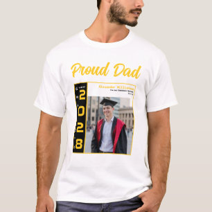 Camiseta Felicidades Graduación Foto Orgulloso Papá Amarill