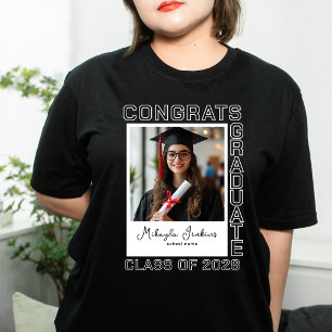 Camiseta Felicidades Graduado Foto Personalizada de la Fami