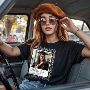 Camiseta Felicidades Graduado Foto Personalizada de la Fami