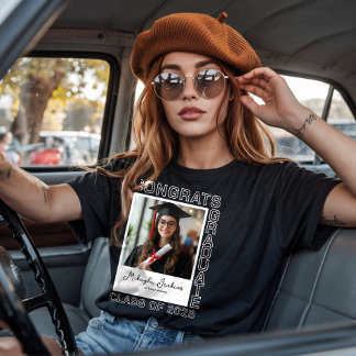 Camiseta Felicidades Graduado Foto Personalizada de la Fami