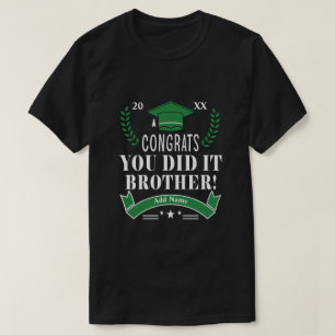 Camiseta ¡Felicidades, hermano! Graduación personalizado