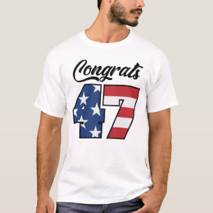 Camiseta Felicitaciones 47 Bandera estadounidense de Trump