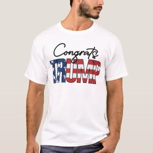 Camiseta Felicitaciones a Trump, bandera estadounidense