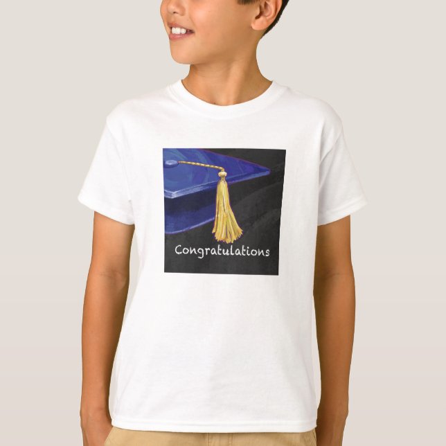 Camiseta Felicitaciones azul y negro (Anverso)