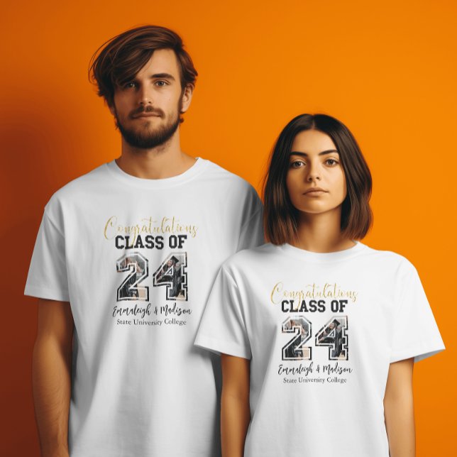 Camiseta Felicitaciones Clase de 2024 Foto Mejor Amigos (Subido por el creador)