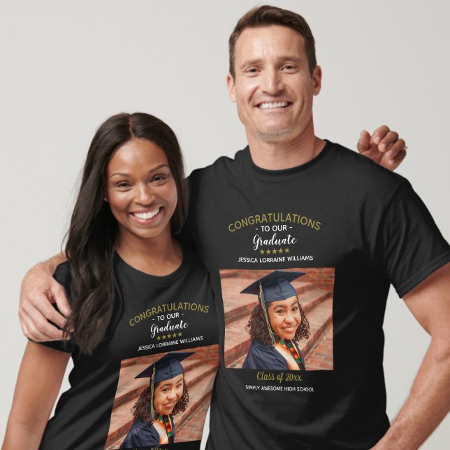 Camiseta Felicitaciones Graduación de Foto Personalizado Gr (Subido por el creador)