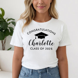 Camiseta Felicitaciones Graduación del nombre del guión neg