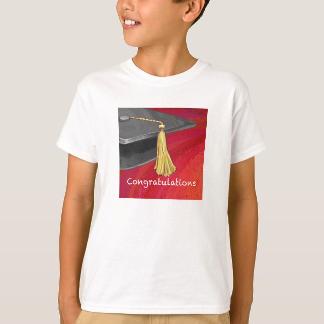 Camiseta Felicitaciones Graduate Black and Red (Anverso)