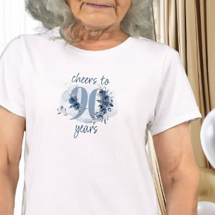 Camiseta Felicitaciones por los 90 años Número floral