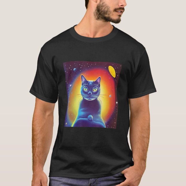 Camiseta Félin de ciencia ficción para gatos gatos gatitos  (Anverso)