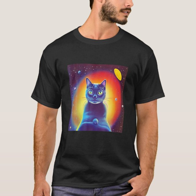 Camiseta Félin de ciencia ficción para gatos gatos gatitos  (Anverso)