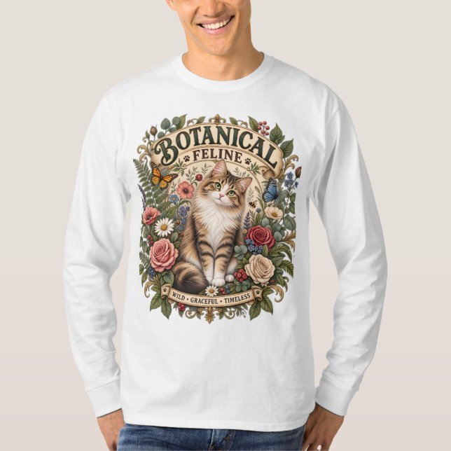 Camiseta Felina Botánica | (Anverso)