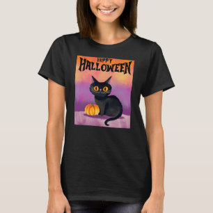 Camiseta felina feliz de Halloween