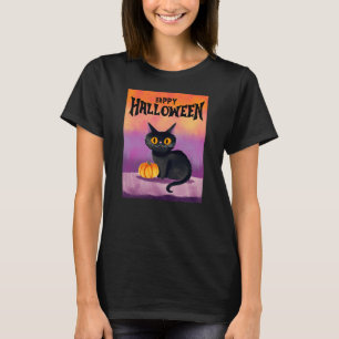 Camiseta felina feliz de Halloween
