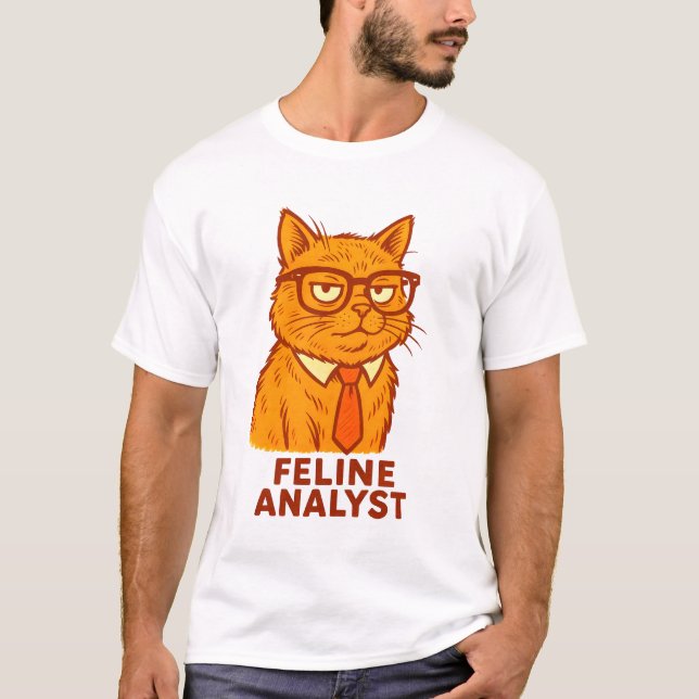 Camiseta Feline Analyst – Funny Retro Cat Gift (Anverso)