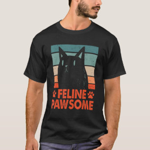 Camiseta Feline Awesome Motivation Cita Cat Pun Inspirat
