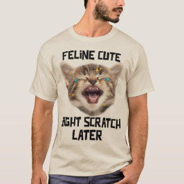 Camiseta Feline Cute podría cagar luego un gato gatito grac