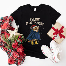Camiseta Feline Felicitaciones Funny Navidades Gatos