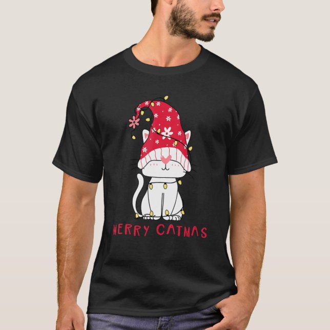Camiseta Feline Festive   Xmas Holiday Merry Catmas Party (Anverso)