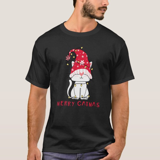 Camiseta Feline Festive  Xmas Holiday Merry Catmas Party (Anverso)