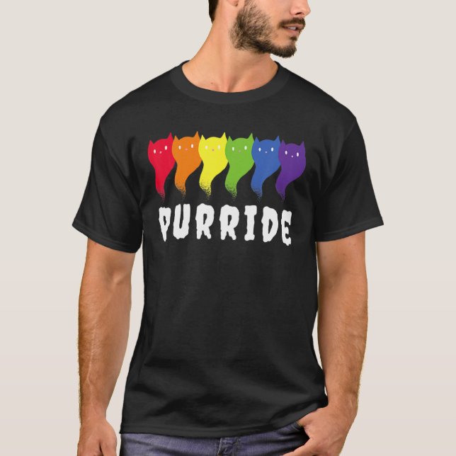 Camiseta Feline He Purride Gato Del Orgullo Gay De Lgbt (Anverso)