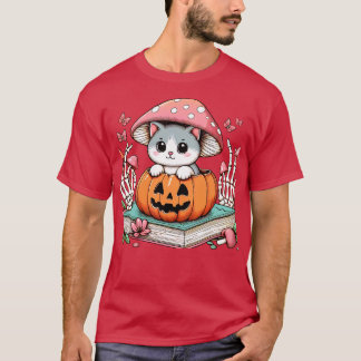 Camiseta Feline Lover Skeleton Halloween Mascota Mujeres Gi