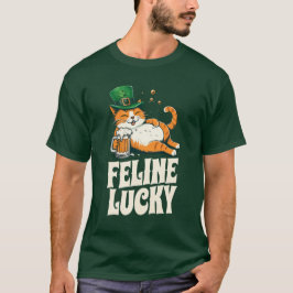 Camiseta Feline Lucky St Patricks Day Gato Irlandés