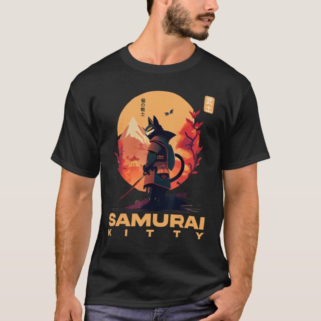 Camiseta Feline se maravilla del ascenso de Samurai Kitty (Anverso)
