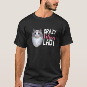 Camiseta Felines Locos Lady Cat Kitten Adorable Novedad