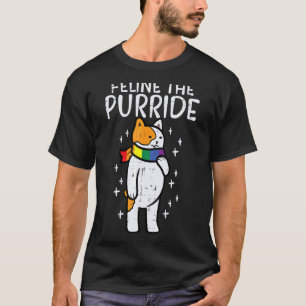 Camiseta Felino El Gato Orgulloso Aliado Recto Lgbtq Gay Pr