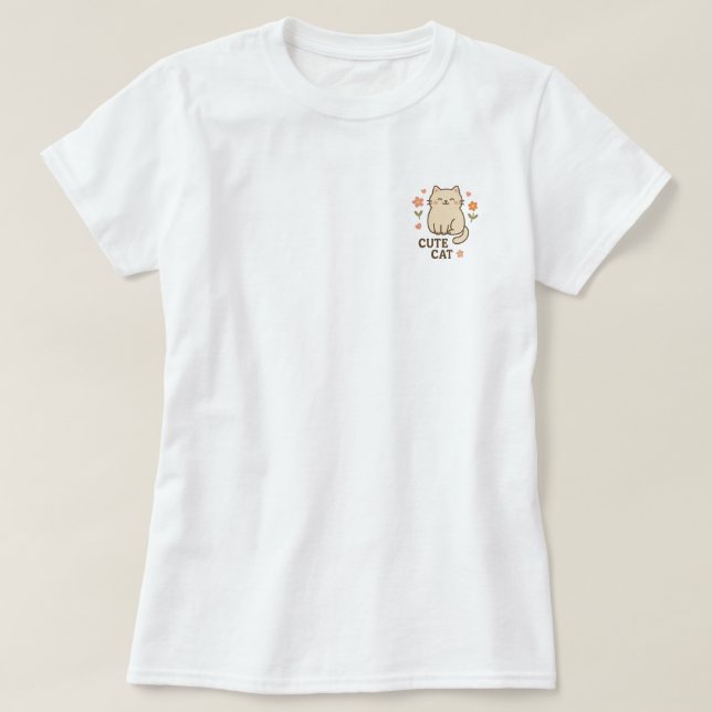 Camiseta Felino en Flor (Diseño del anverso)
