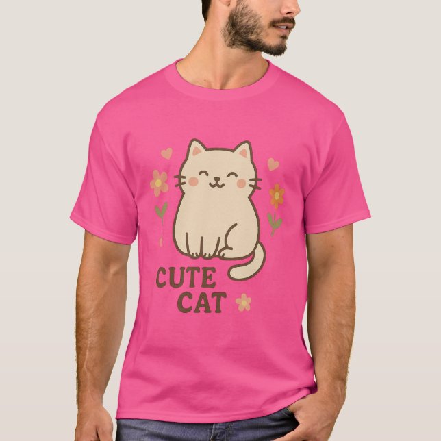 Camiseta Felino en Flor (Anverso)