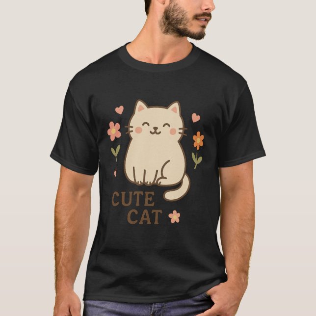 Camiseta Felino en Flor (Anverso)