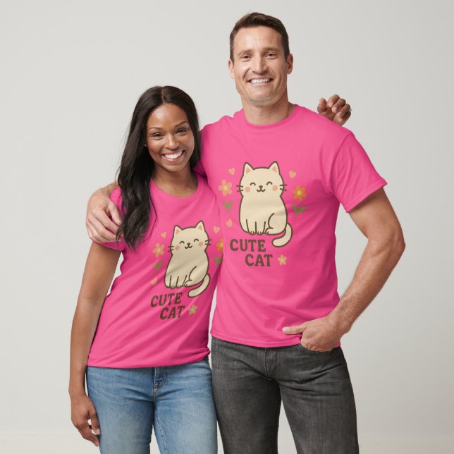 Camiseta Felino en Flor (Unisexo)