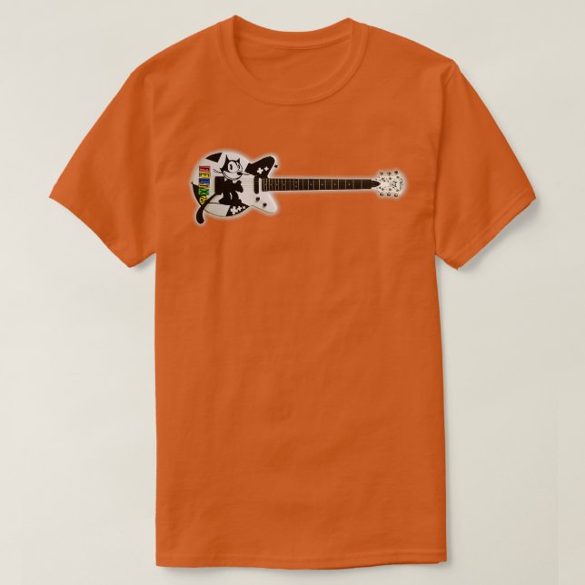Camiseta Felix el gato guitarra TShirt (Diseño del anverso)
