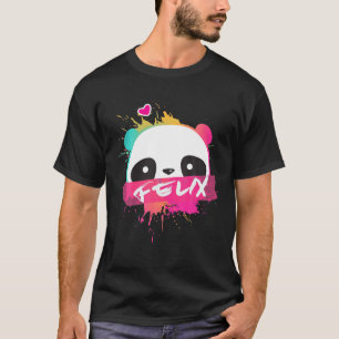 Camiseta FELIX - Nombre De Los Niños Con Panda Adorable