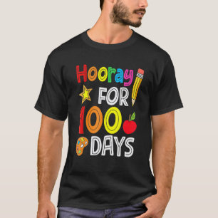 Camiseta Feliz 100º Día de Escuela ¡Hurra 100 Días Maestro