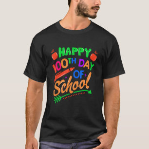 Camiseta Feliz 100º día de escuela maestro niños niño feliz