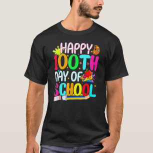 Camiseta Feliz 100º Día De Escuela Maestros Niños Divertido