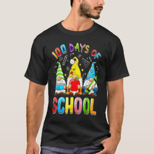 Camiseta Feliz 100º Día De Escuela Tres Gnomos Té Virtual