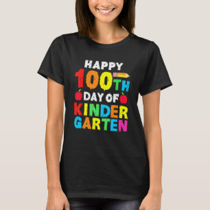 Camiseta Feliz 100º Día De Estudiante De Kinder Y Maestro