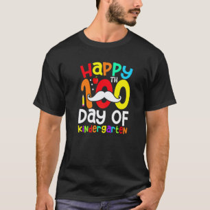 Camiseta Feliz 100º Día De Jardín De Infantes Bigote Maestr