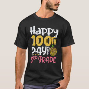 Camiseta Feliz 100º Día De Maestra De Grado 3° De Niña 100