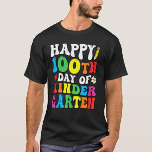 Camiseta Feliz 100º Día de Maestra de Kinder Niños 100 D