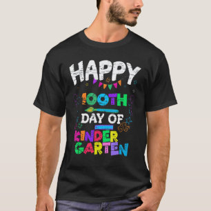 Camiseta Feliz 100º Día De Maestra De Kinder Y Niño