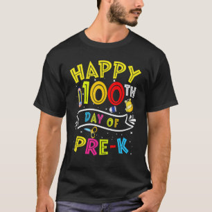 Camiseta Feliz 100º Día De Maestra De Pre K 100 Días Escuel